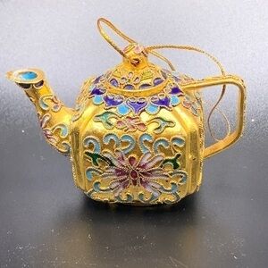 Cloisonné Teapot Tree Ornament small